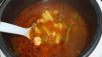 томатный куриный суп со стручковой фасолью
