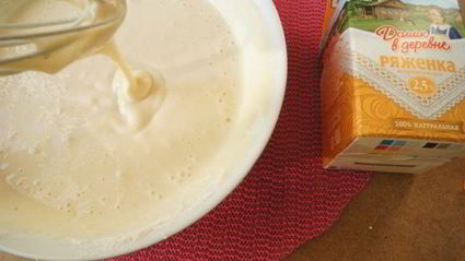 блинчики на ряженке с куриным припеком