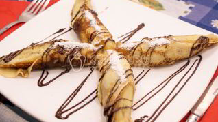 Блинчики с бананом и шоколадом