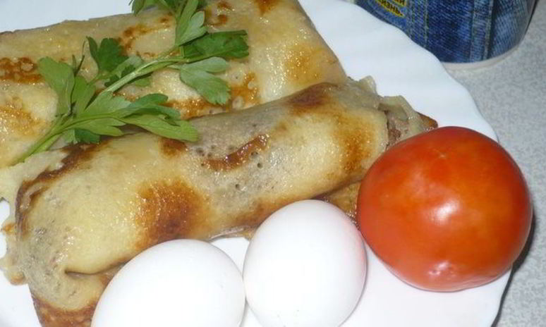 Рецепт блинчиков с мяском