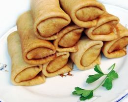 Блинчики с мясом, морковью и капустой