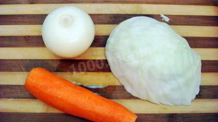 блинчики с мясом, морковью и капустой