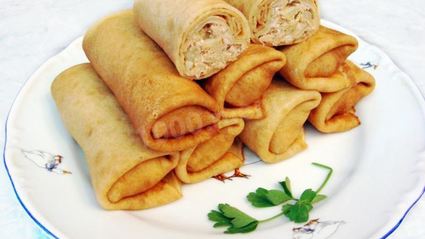 блинчики с мясом, морковью и капустой