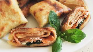 Блинчики с семгой