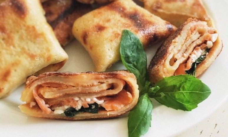 Рецепт блинчиков с семгой