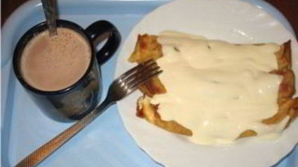 блины, фаршированные творогом