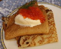 Блины по-ленинградски с икрой