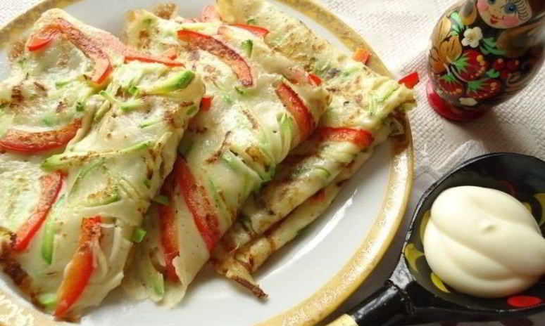 Рецепт блинов с кабачками и болгарским перцем