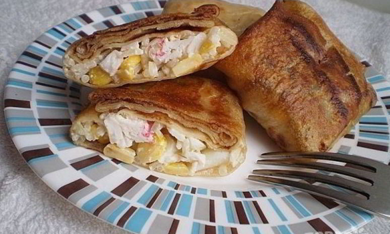 Рецепт блинов с крабовыми палочками