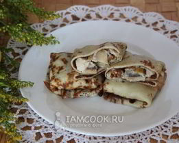 Блины с курицей и грибами