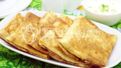 блины с курицей