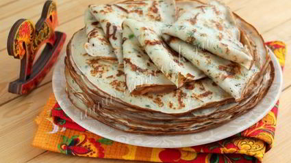 блины с припеком из сыра и зелени