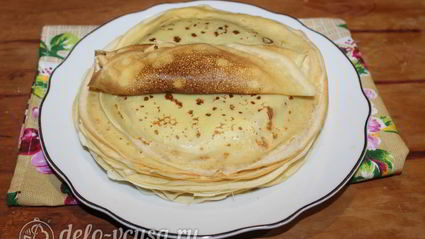 блины с ветчиной и сыром