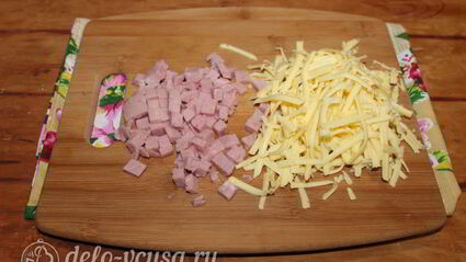 блины с ветчиной и сыром