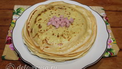 блины с ветчиной и сыром