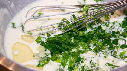 блины с зеленью