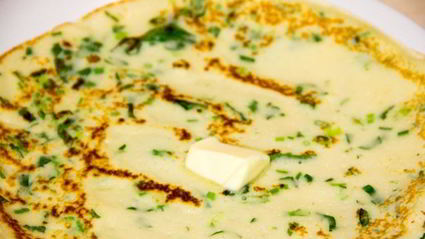 блины с зеленью