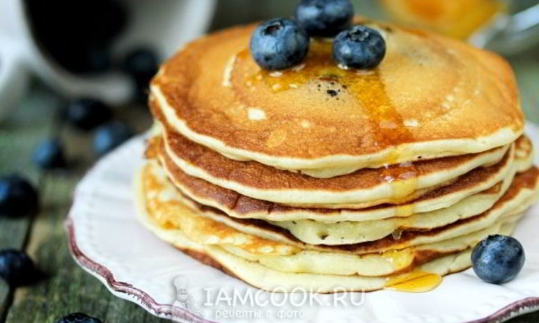 Рецепт панкейков с голубикой