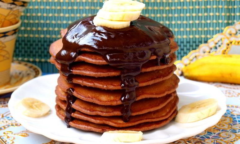 Рецепт панкейков с шоколадом и кунжутом