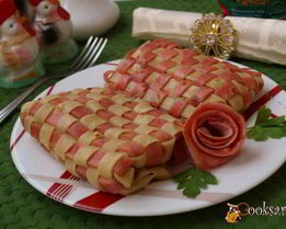 Плетеные блинчики с гречневой начинкой