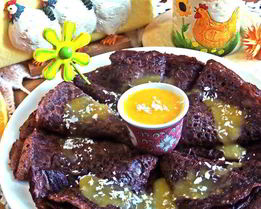 Шоколадные блины с лимонным курдом