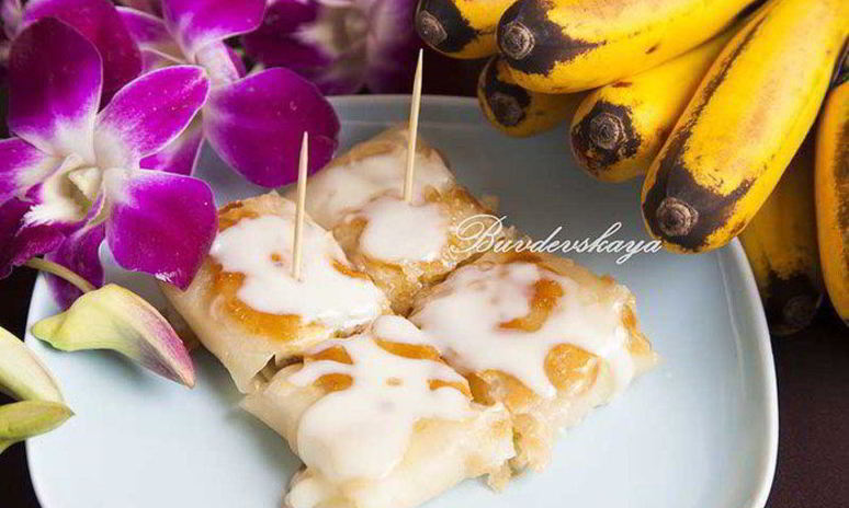 Рецепт тайских блинчиков роти с бананом