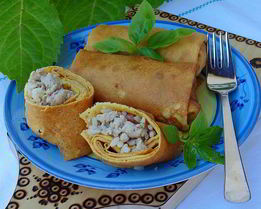 Тыквенные блины с мясом