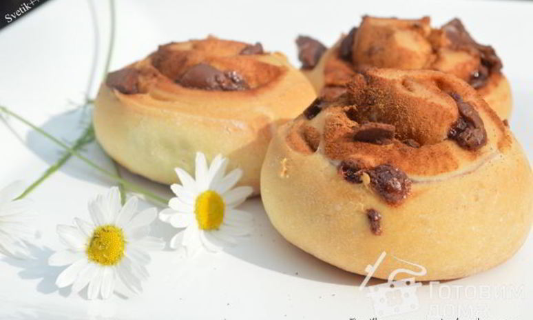 Рецепт булочек с корицей и шоколадом