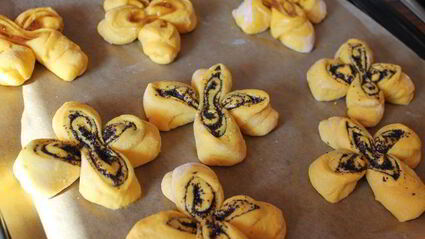 булочки тыквенные цветочки