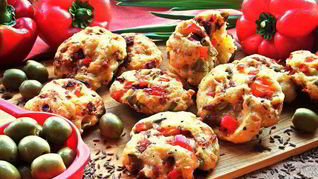 Ленивые пиццы-булочки на творожном тесте