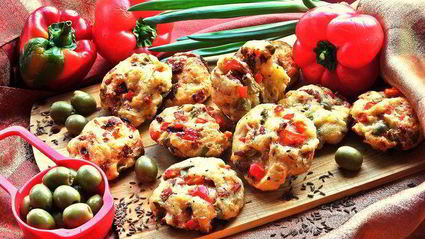 ленивые пиццы-булочки на творожном тесте