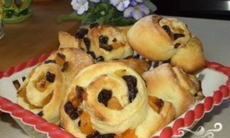 Рецепт плюшек с фруктами