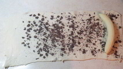 шоколадно-банановые булочки улитки