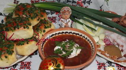 украинские пампушки с чесноком