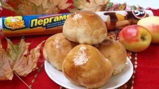 Воздушные булочки с яблоками