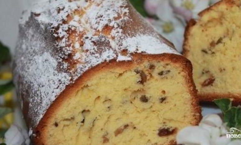 Рецепт кекса с изюмом и орехами