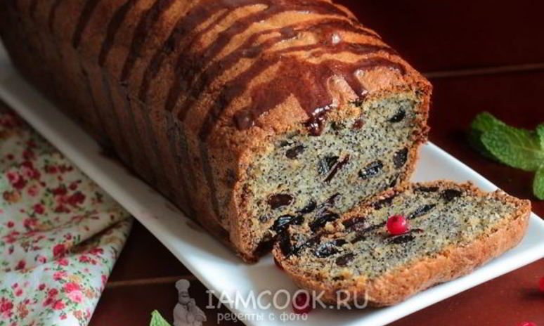 Рецепт кекса с маком и изюмом