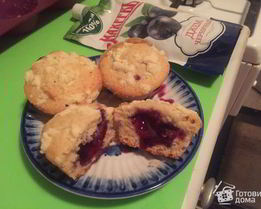 Кексики с черничным джемом