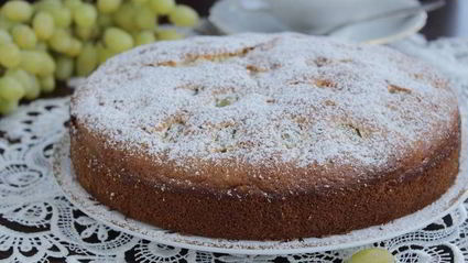 миндальный кекс с виноградом