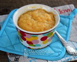 Морковный кекс без яиц в микроволновке