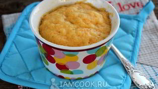 Морковный кекс без яиц в микроволновке