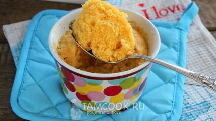 морковный кекс без яиц в микроволновке