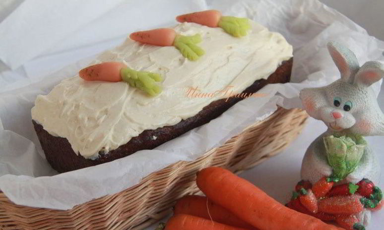 Рецепт морковного кекса с коричной глазурью