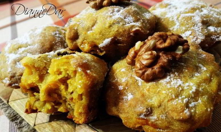 Рецепт мягких пряных кексов с тыквой и грецким орехом