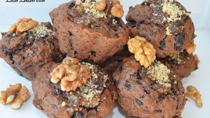 шоколадные кексы с ореховой начинкой