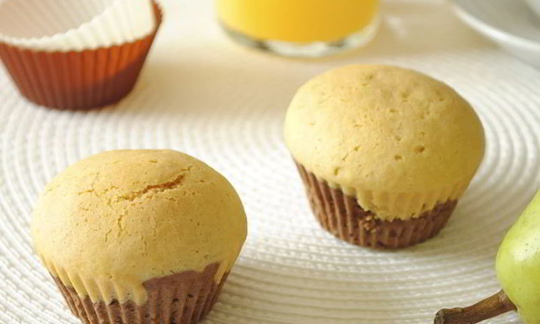 Рецепт творожного кекса с грушей