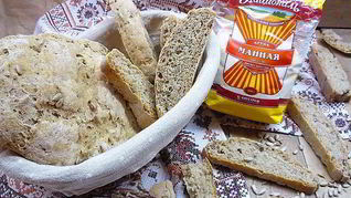 Манный хлеб с семенами подсолнечника