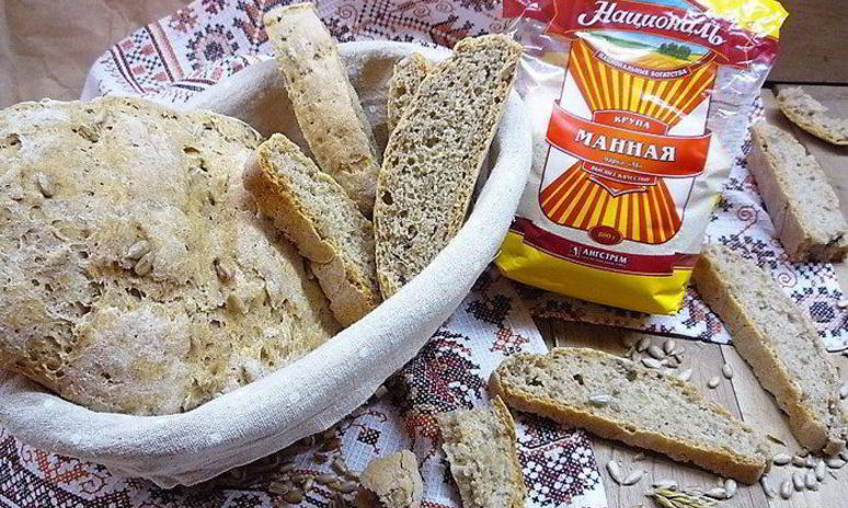 Рецепт манного хлеба с семенами подсолнечника