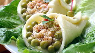 Конвертики из сыра с салатом На здоровье