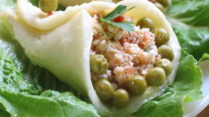 конвертики из сыра с салатом на здоровье